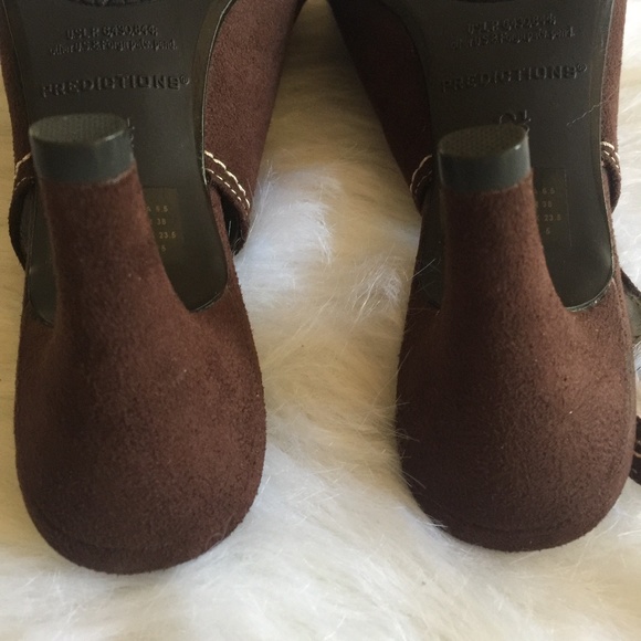 🌺Predictions Brown Buckle Peep Toe Heels 6.5 - Picture 7 of 12